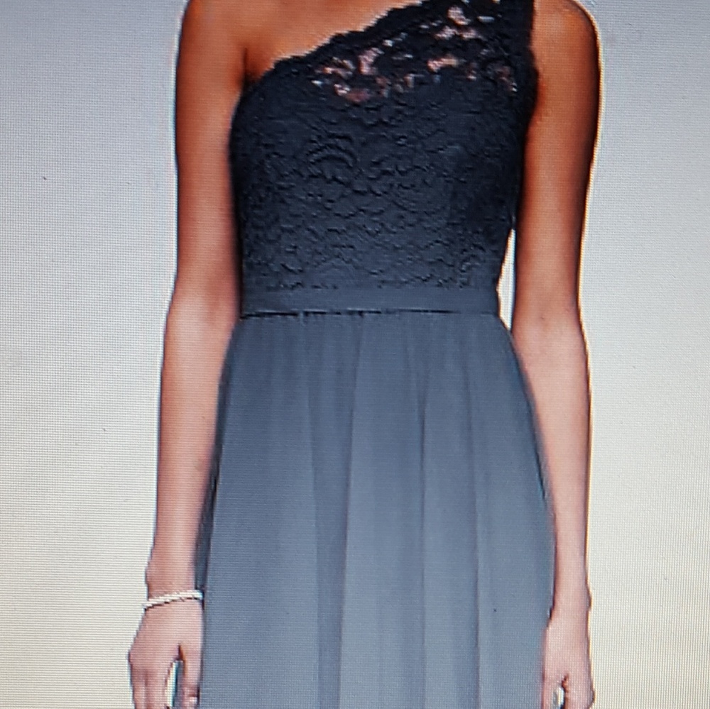 David's Bridal Short 1 Shoulder Corded Lace Dress